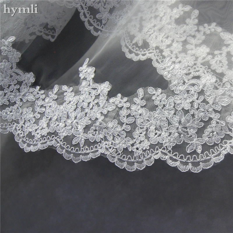 2 layer lace wedding veil long cathedral length bridal veil with comb