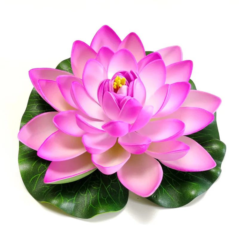 10/18cm Artificial Flowers Floating Lotus Water Lily Fake Lotus Micro Landscape for Wedding Pond Garden Simulation Plants Decor