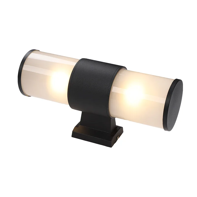 and down lighting aluminio wall light luz de varanda ao ar livre preto e cinza lampada de jardim impermeavel e27 up 01