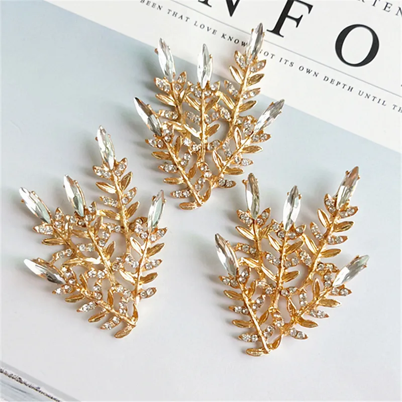 2pcs/lot Alloy Golden Diamond Branch Buttons Pendants Ornaments Jewelry Earrings Choker Hair DIY Jewelry Accessories Handmade