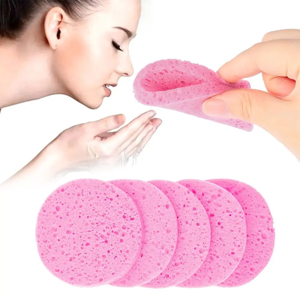 5Pcs Portable Cleanup Exfoliator Body Facial Cleaner Compress Puff Face Wash Pad Cleansing Sponge