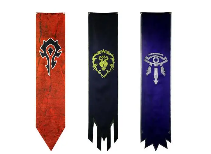 36x168cm WOW World War For Horde Alliance Banner Long Flag Wall Hanging KTV School Bar Home School Cosplay Party Decoration Gift