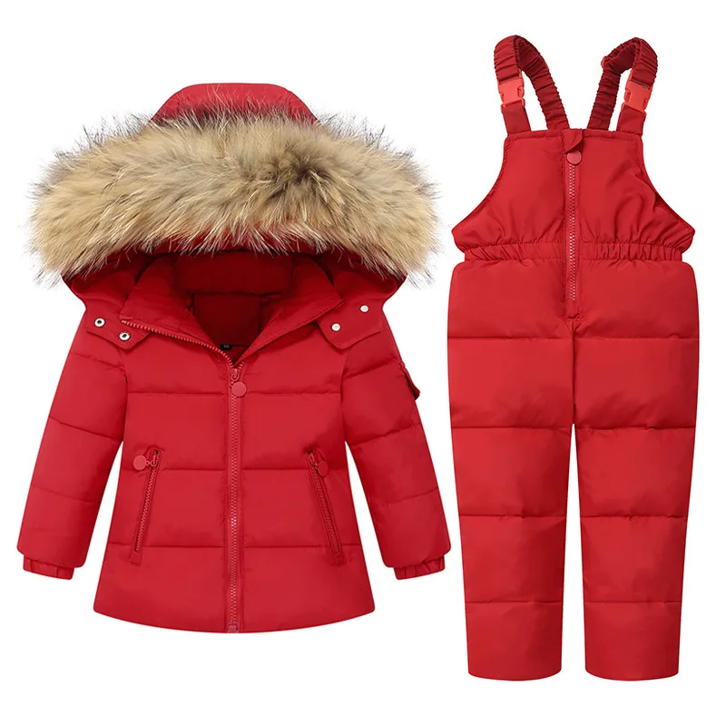 Kid Girls Snowsuits 2-7Y Down Clothes Sets Thicken Winter Jackets for Children Baby Girls Jumpsuits OLOME Girls Winter Outwear