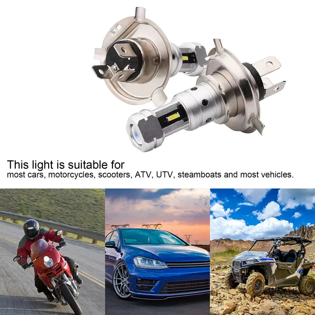 H4 Led Headlight Bulb Motorcycle 6000k Led Headlights 4000 Lumens White 6000K CSP1860 Chips Led Car Headlight Universal For M