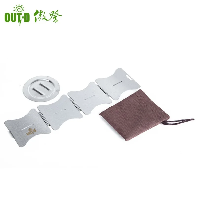 Out-D Folding Stove Stand for Camping Picnic Cooker Frame Portable Solid Alcohol Stove Rack Stove Accessories B-15