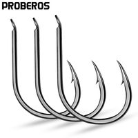 PROBEROS 200PCS/lot Fishing Hooks 1#-15# High Carbon Steel Jig Big Hook Single Hooks SZ004 Barbed Hooks Fishing Tackle