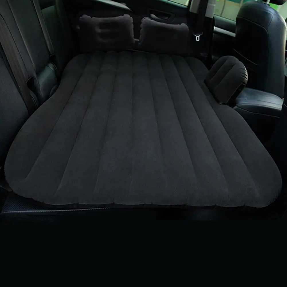 Detachable Iatable Car Air Mattress Universal Flocking Soft Camping Bed Rear Seat Travel Mattress Cushion Car Accessories