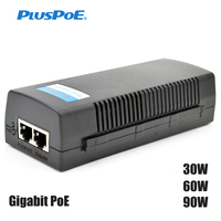 Gigabit PoE 30W 60W 90W GbE Injector Power supply Midspan IEEE 802.3bt/at /af 10/100/1000Mbps RJ45 48V-55V PoE Ethernet Adapter