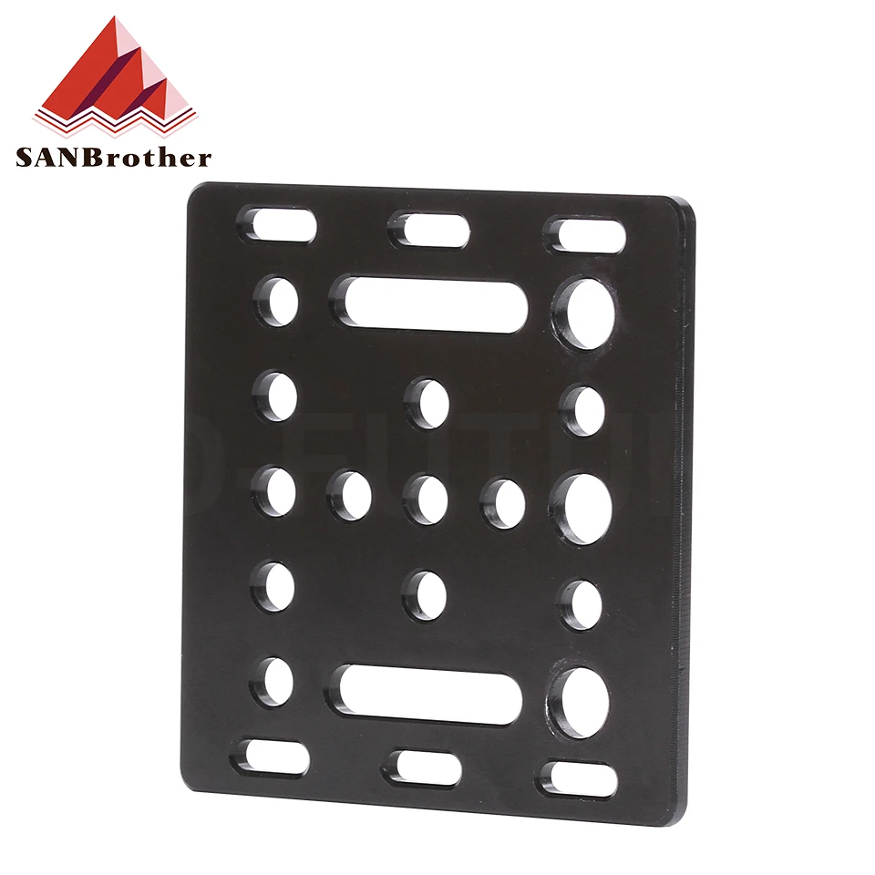 3D Printer Part Opensource V-Slot Gantry Plate 20mm Black Sand Blasting 65.5mmx65.5mmx3mm