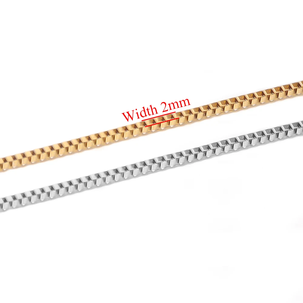 2 Meter Edelstahl-Kettenhalskette für DIY-Schmuckherstellung, Handarbeiten, Armbänder, Großhandelsbedarf, Körperketten – Detail 3