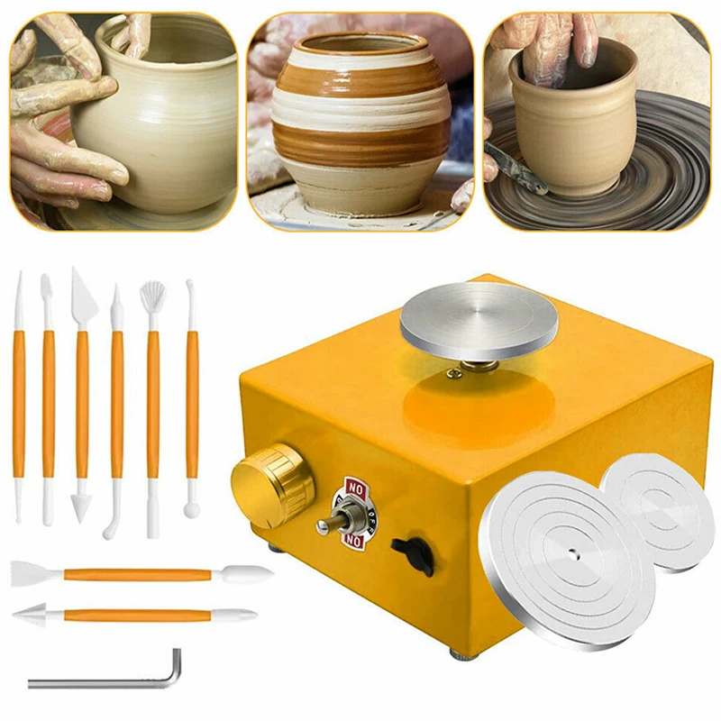 New Electric Turntable Pottery Wheel Machine DIY Clay Tool w/ Tray for Ceramic