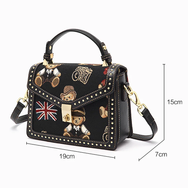 Go with cartoon bear cute envelope bag cross body bag women shoulder bag go with fashion handbag small square bag