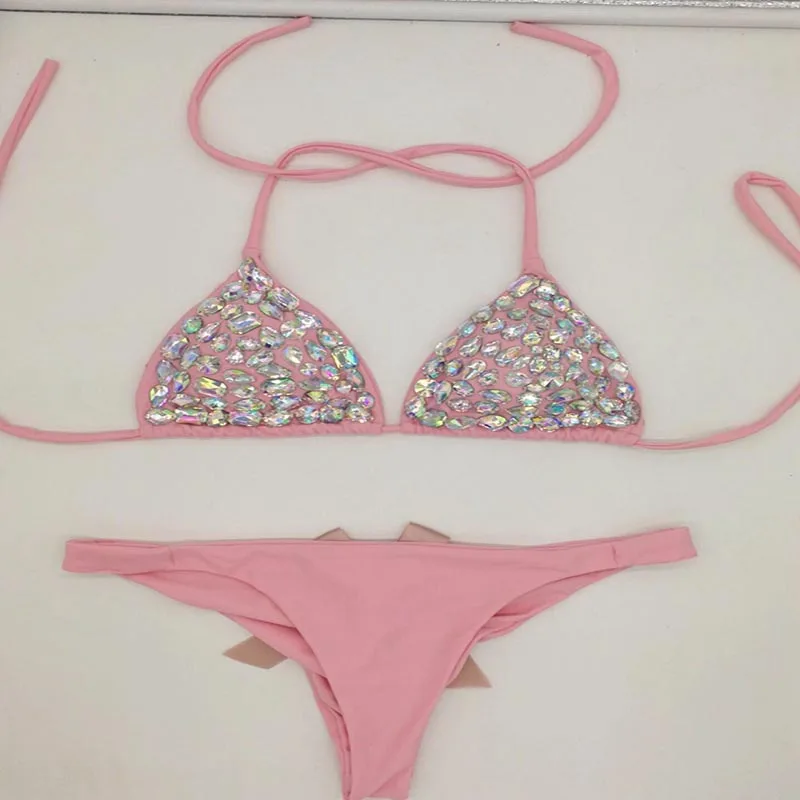 2020 venus wakacje nowy bandaż bikini set diament rhinestone stroje kąpielowe push up strój kąpielowy biquini seksowne damskie stroje plażowe