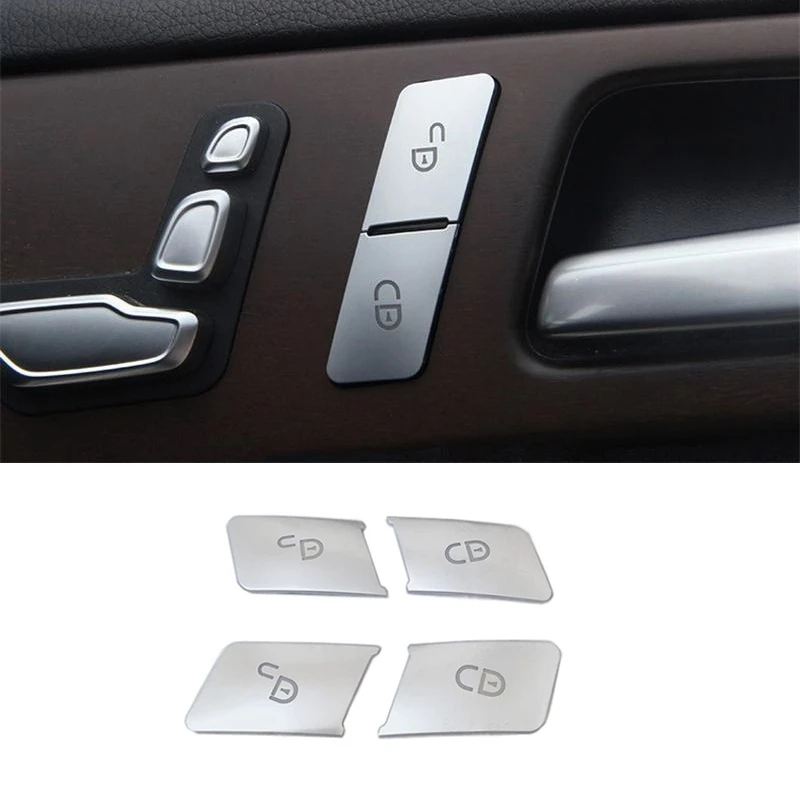 Para mercedes benz a b c e glk ml gl g classe fechadura da porta desbloquear botões lantejoulas decoração capa adesivos guarnição estilo do carro