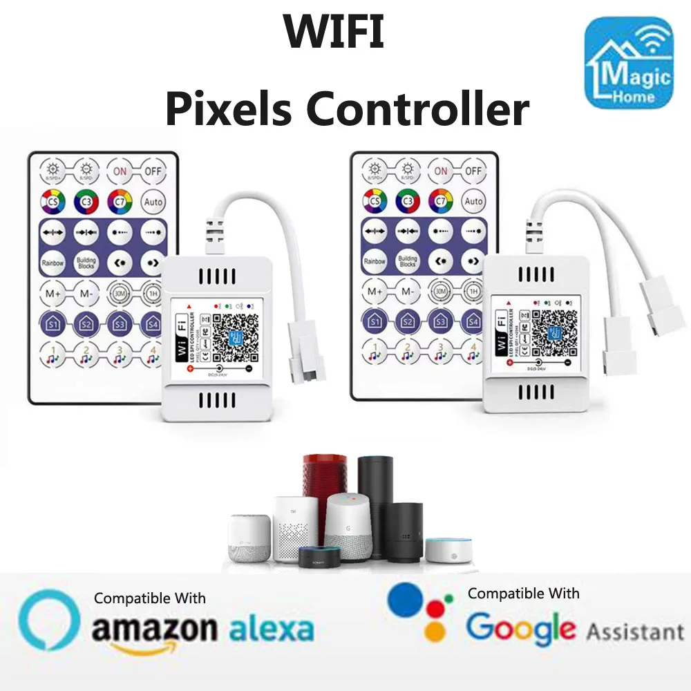 Magic Home WS2811 WiFi RGB pixel Controller Led compatibile con Alexa/Google Home per striscia Led intelligente indirizzabile RGB DC12-24V