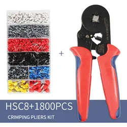 Self-Adjustable Crimping Plier +1800pcs Crimping Terminals kit AWG23-7 Wire Cable Tube Terminals Crimping Pliers Multi Hand Tool