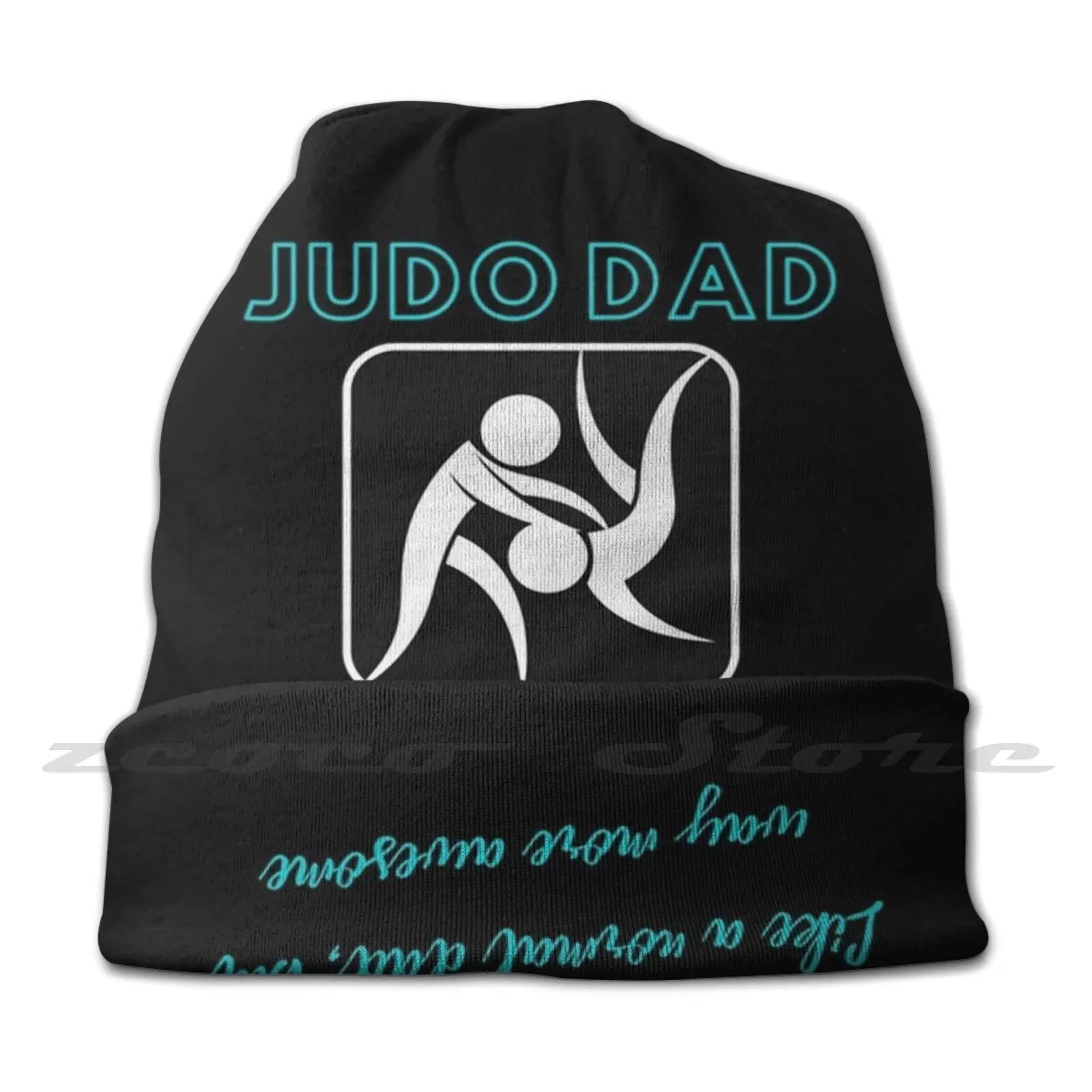 Judo Dad Diy Pullover Cap Knit Hat Plus Size Keep Warm Elastic Soft Judo Brazilian Jiu Jitsu Grappling Taekwondo Bjj Black Belt