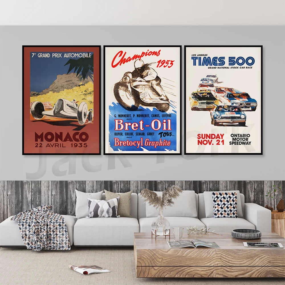 Vintage car Monaco Grand Prix poster 1931 / Digital download racing poster / Rally wall art / Car decoration