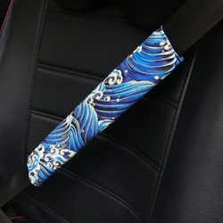 JDM Japanese Ukiyo-e Short plush Seat Belt Covers Car Shoulder Pad 1pcs