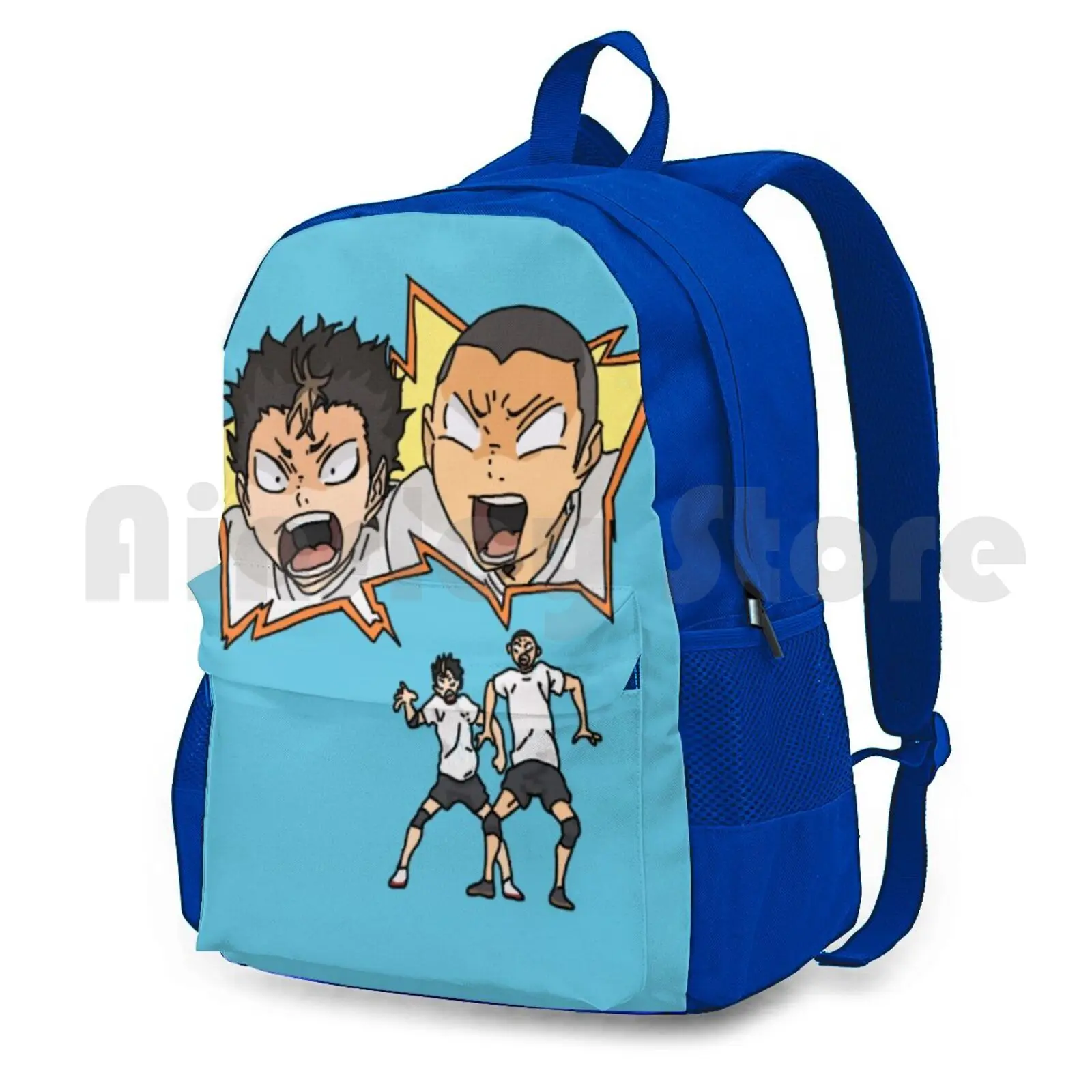 Tanaka And Nishinoya Outdoor Hiking Backpack Waterproof Camping Travel Haikyu Haikyuu Anime Manga Volleyball Tanaka Nishinoya