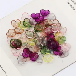 200PCS Multicolor Transparent Flower Beads Acrylic Beads For Fashion Jewelry Making DIY Handmade Necklace Bracelet Accessories