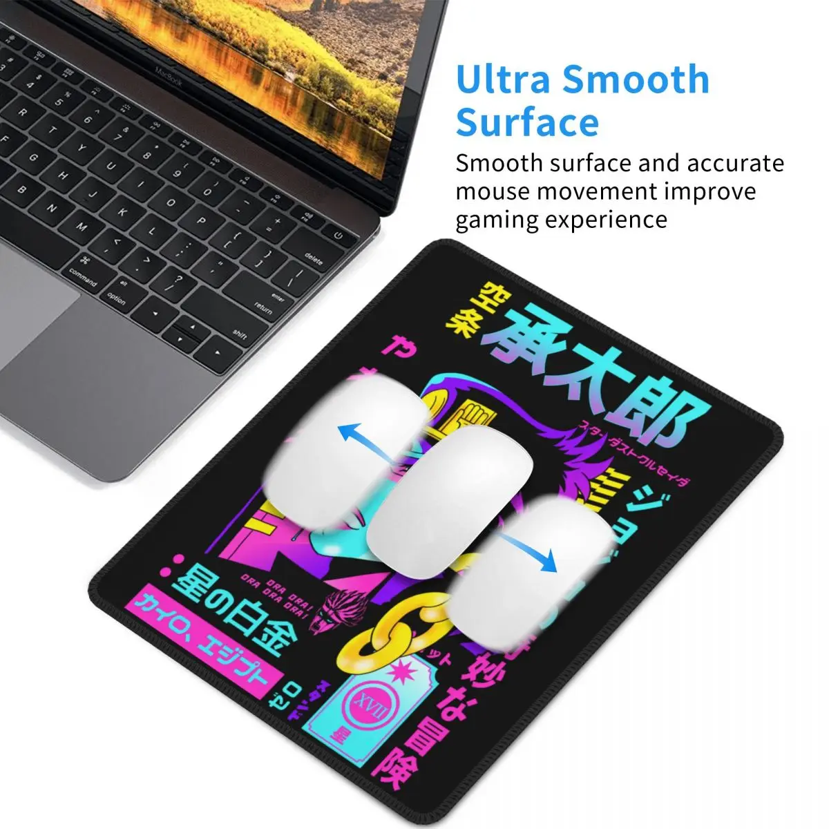 Jojo Bizarre Adventure Mouse Pad Gamer Mousepad Non-Slip Rubber Vaporwave Aesthetic Jotaro Kujo Manga Computer PC Desk Mat