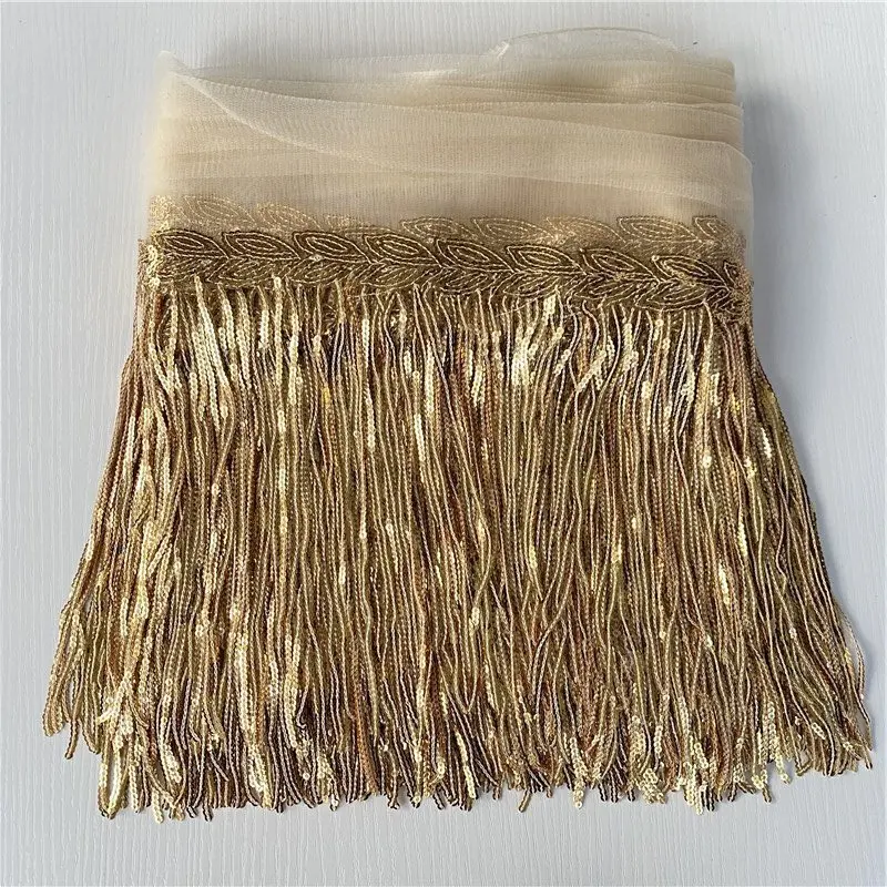 30cm szerokości wysokiej jakości frędzle cekiny siatkowe cekiny wykończenia Fringe DIY kurtyna występ na scenie odzież wstążka