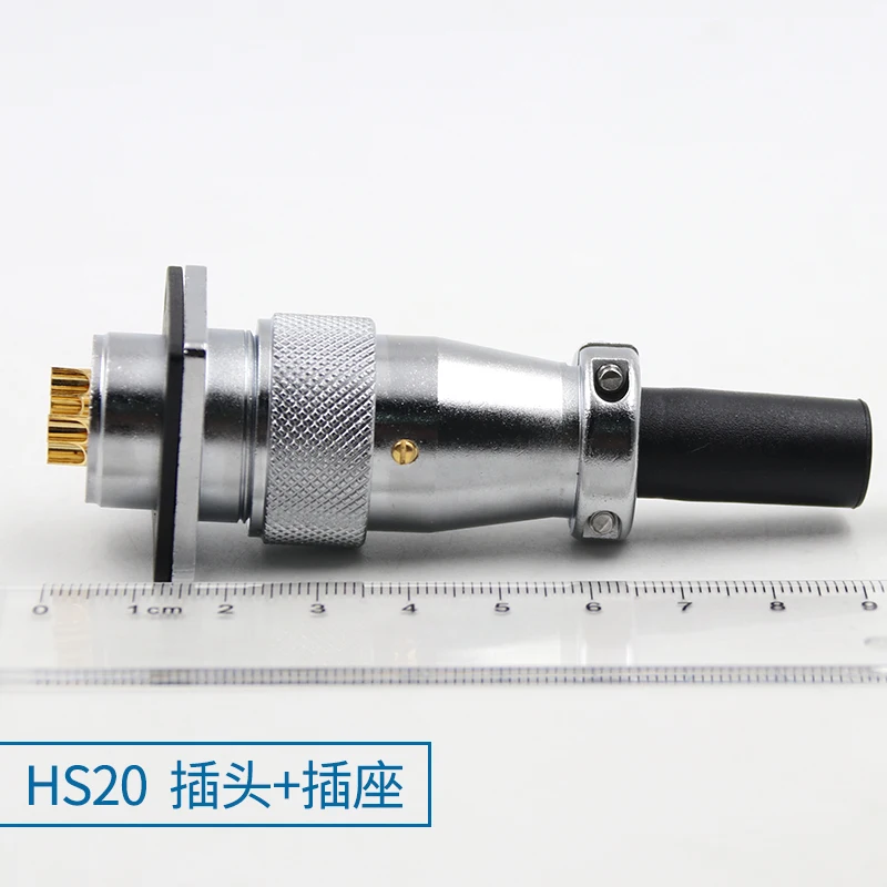 

1PCS Aviation plug HS20 socket 2-pin 3-core 4-core 5679 12 core ws20 male and female power threaded industrial connector