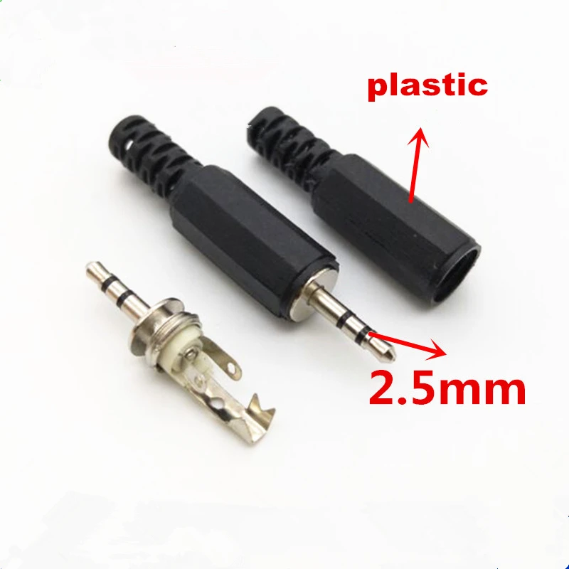 5/10pcs 2.5mm TS / TRS Mono Headphone Audio welding 2.5mm plug jack cable plug Connector Adapter for Phone,Laptop,CD Players