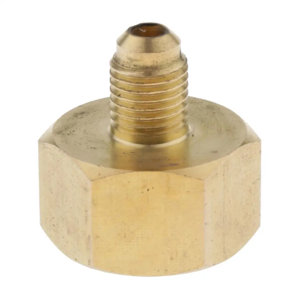 Brass W21 To 1/4 SAE Air Conditioner Adapter Vacuum Pump Adapter Fitting