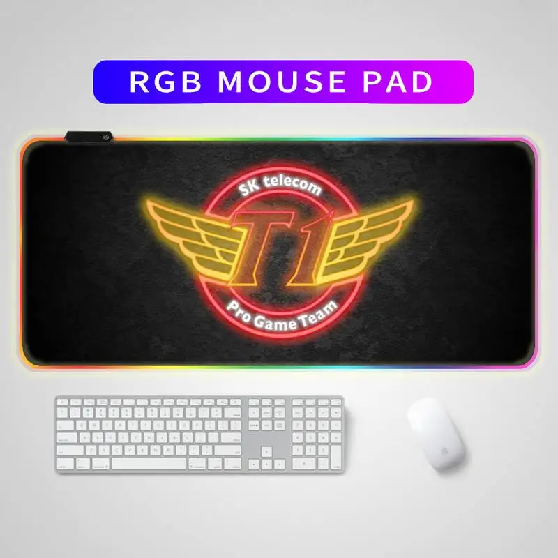 

skt t1 Natural Rubber Gaming RGB mousepad Desk Mat Speed/Control Version Large Gaming Mouse Pad