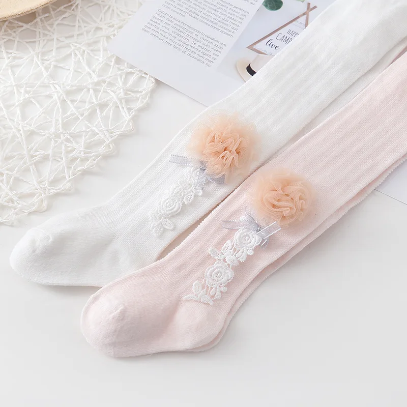 Cute Rabbit Baby Tights Children Summer Mesh Bowknot Stockings Cotton Toddler Girls Pantyhose Kids Infant Knitted Tights