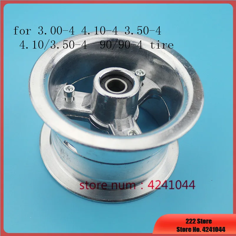 4 inch aluminum alloy wheel hub rims use 3.00-4 3.50-4 4.10-4 4.10/3.50-4 90/90-4 tire for gas Electric scooter mini motorcycle