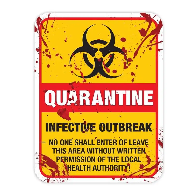 RuleMyLife 15x20CM Funny ZOMBIE Warning Quarantine Infected Area Caution Retro-reflective Car Sticker Decals C1-8023