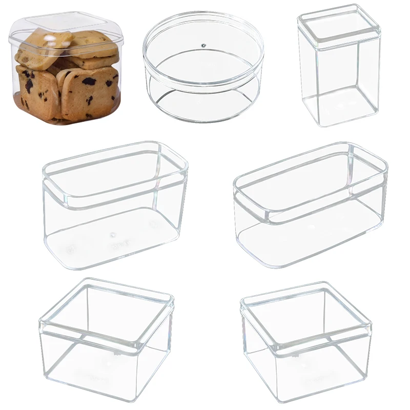 10pcs High quaity hard plastic cup cake box transparent packaging biscuits candy chocolate boxes party birthday dessert box