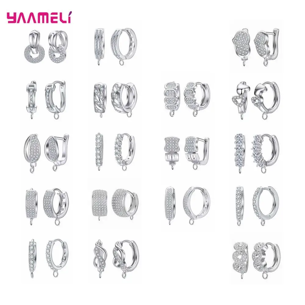 Fashion Cubic Zirconia Earrings New 925 Sterling Silver For Women Hanging Dangle Drop Earring Female Jewelry Accessories