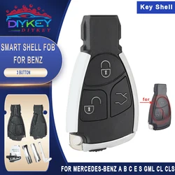 DIYKEY-Coque de clé intelligente modifiée à 3 boutons, coque de télécommande, MB Mercedes Benz A B C E S GML CL CLS CLA CLK W203 W204 W211