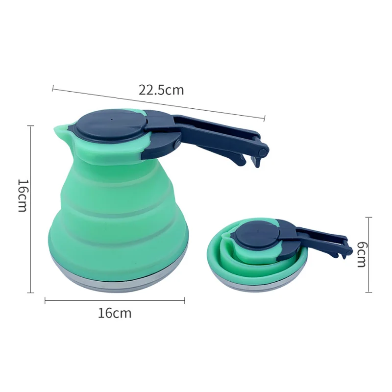 1.5L Easy Carry Folding Silicone Kettle Water Pot Camping Travel Kitchen Tools Tea Coffee Kettle ( Random Colors）