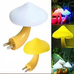 Mushroom Shape LED Night Lights Sensor Dusk to Dawn Bedroom Decor Wall Lamps for Kids Children's Room Bedside Lamp US/EU Plug