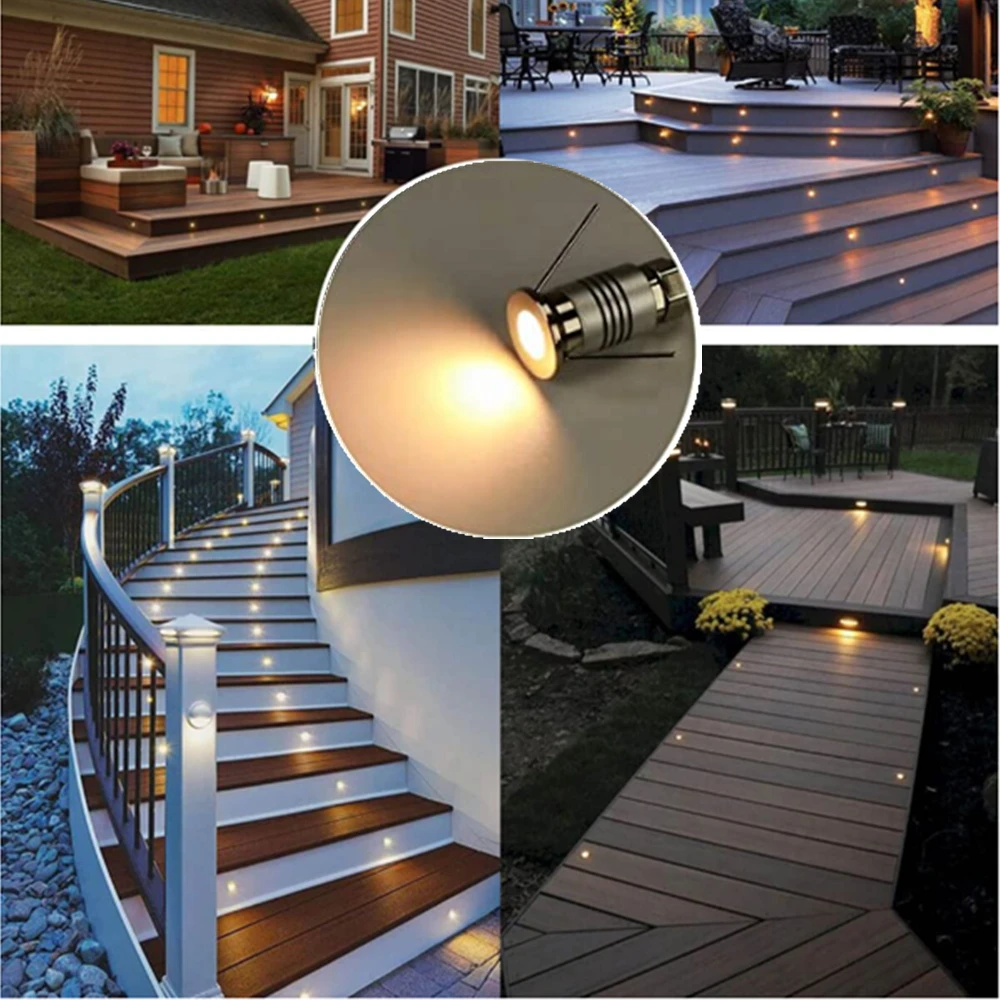 Mini luz LED subterránea impermeable IP67, lámpara empotrada de jardín, foco exterior, iluminación enterrada de paisaje de cubierta de patio, DC12V,