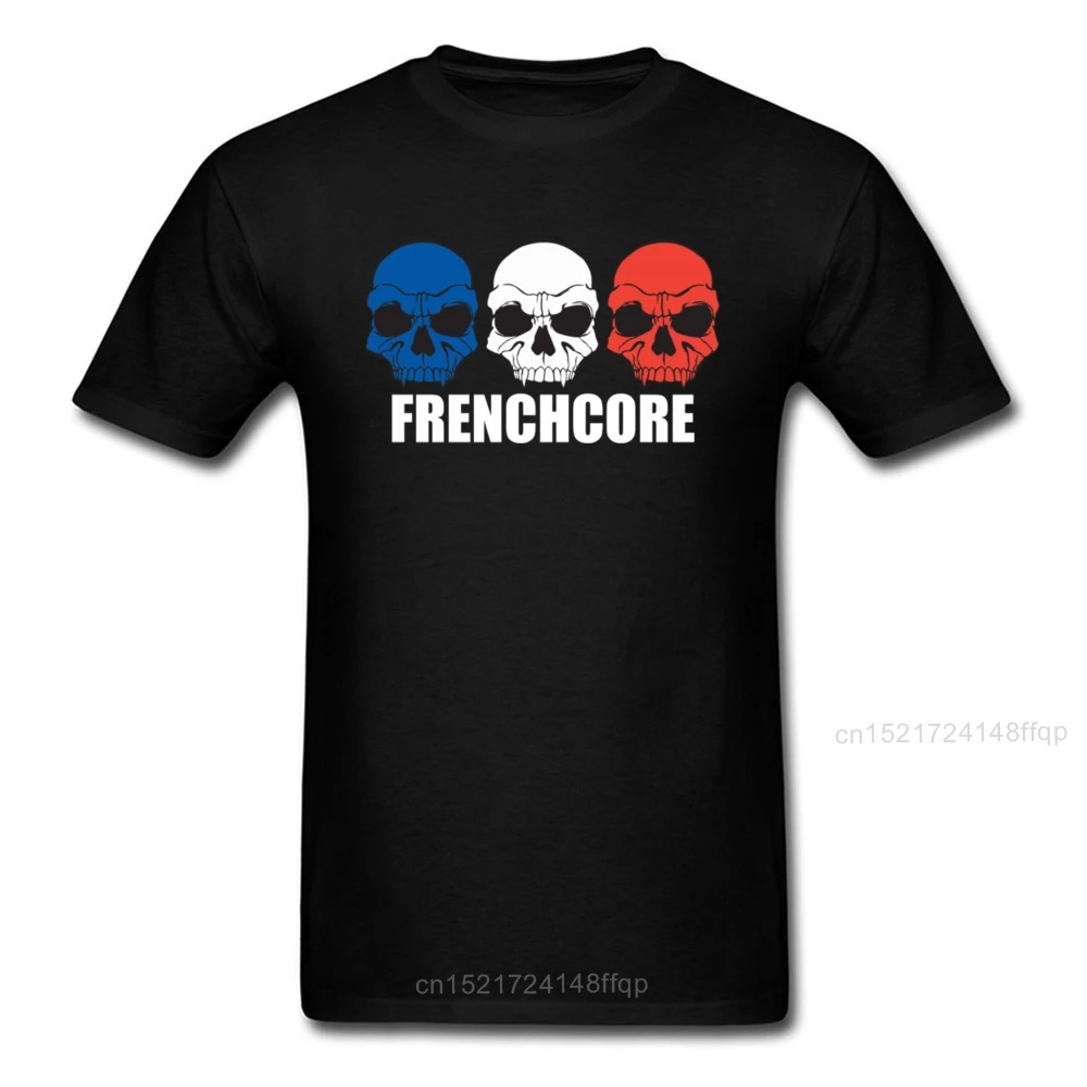 Frenchcore Skulls T Shirt Men Vintage Tops Graphic Tees Cartoon T-shirt Halloween Hip Hop Clothing Groups Skull Tshirt Black