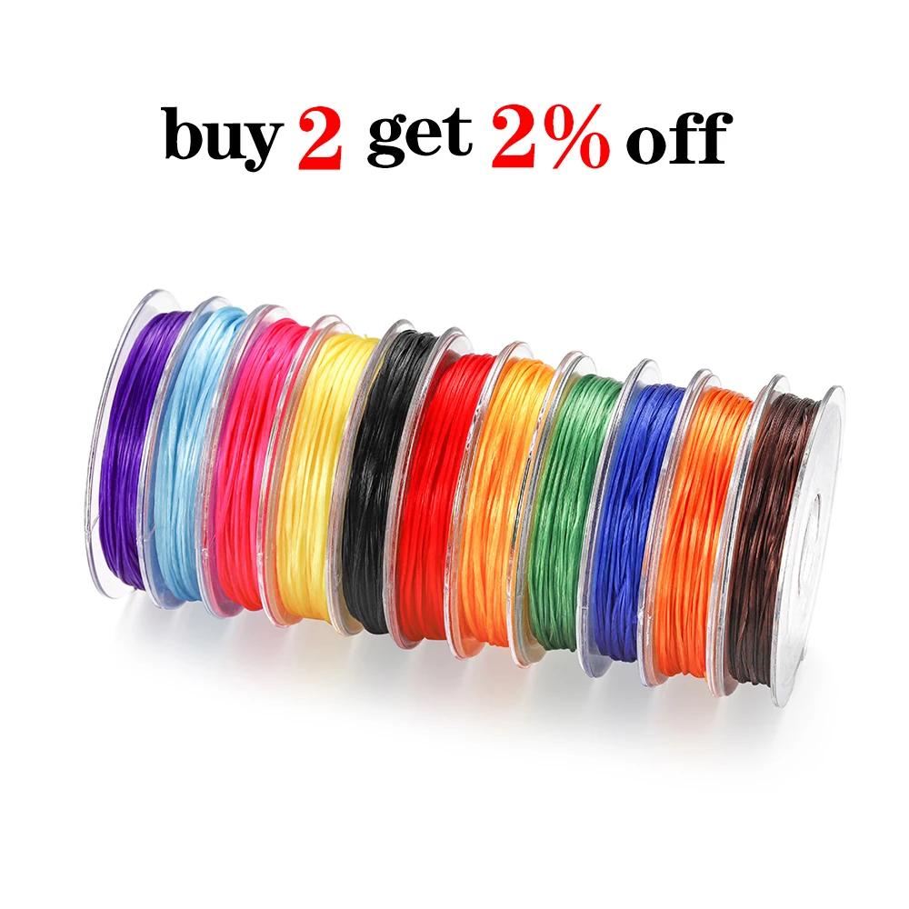 10Meters/lot Diameter Roll Mixed Colors Flexible Elastic Wire Beaded Bracelet For DIY Handmade Jewelry Making Findings Supplies