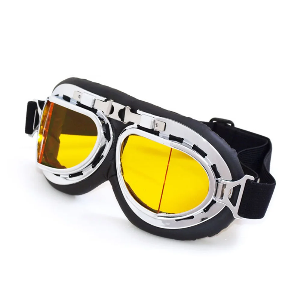 

Motorcycle Pilot Goggles Copper Frame Helmet Glasses Anti-UV Eyewear Car