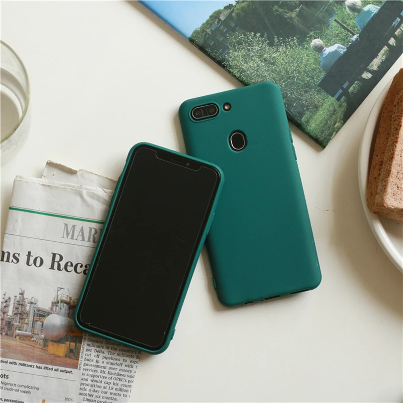 Dark Green Matte Phone Case For Samsung Galaxy A11 A21 A21S A31 A51 A71 A81 A91 A10 A20 A30 A40 A50 A70 M31 M51 Soft TPU Cover