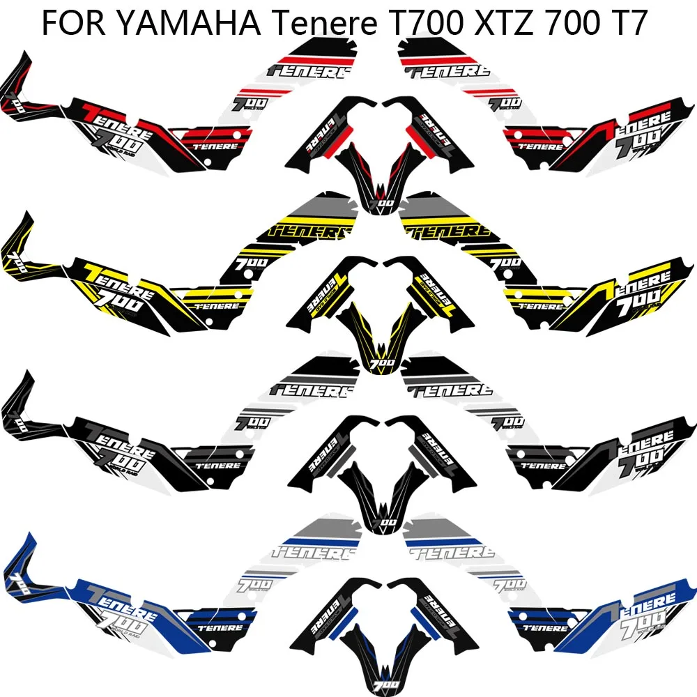 

Для YAMAHA Tenere T700 XTZ 700 T7 мотоциклетные наклейки на топливный бак, накладка, набор наклеек, комплект защиты багажника, 2019 2020 2021