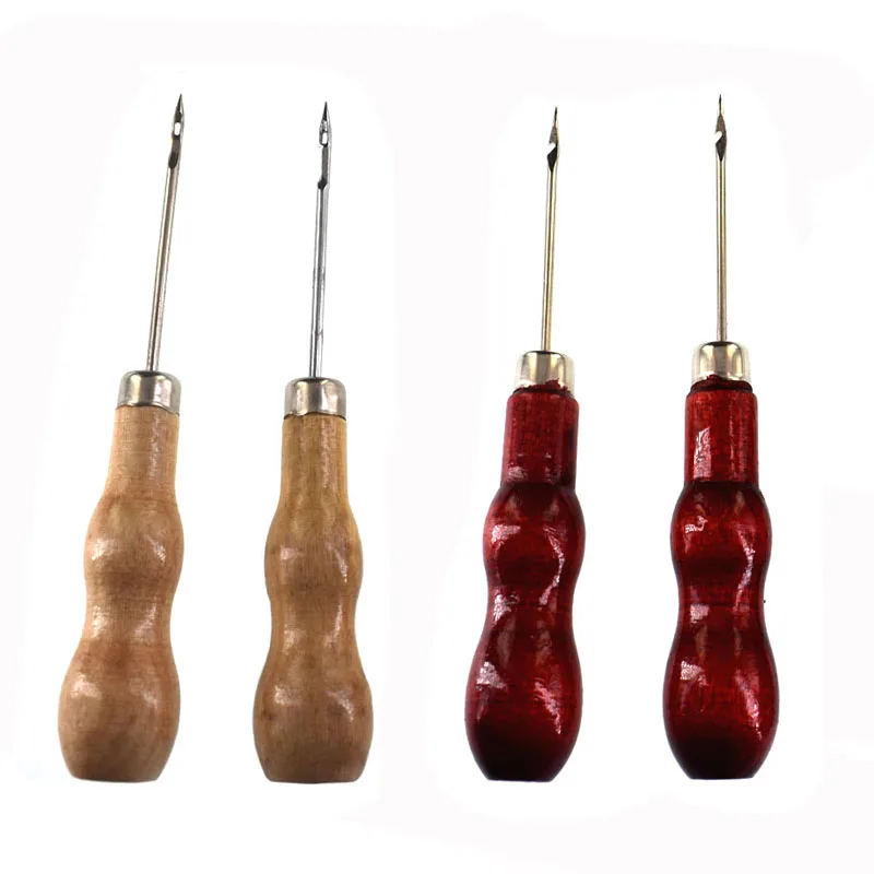 1Pcs/2Pcs Leather craft awl hand sewing tool leather shoes repair hook awl puncher thread sewing tool 12.0cm