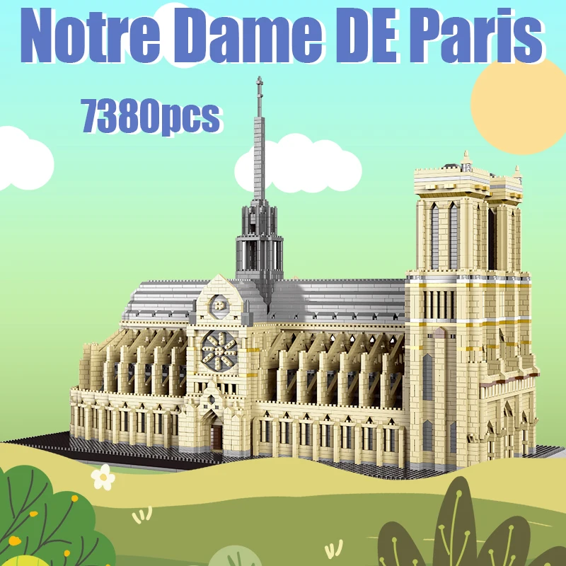 7380pcs+ Diamond Mini Notre-Dame DE Paris Model Building Blocks Church Architecture Tibet Potala Palace bricks Toys For Children