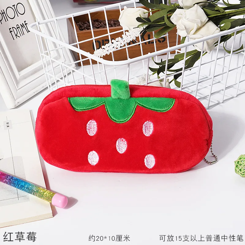 Cartone animato creativo studente animale borsa da donna mini chiave cambio borsa di immagazzinaggio simpatico portafoglio in peluche borsa per penna in peluche per bambini scatola regalo di cancelleria
