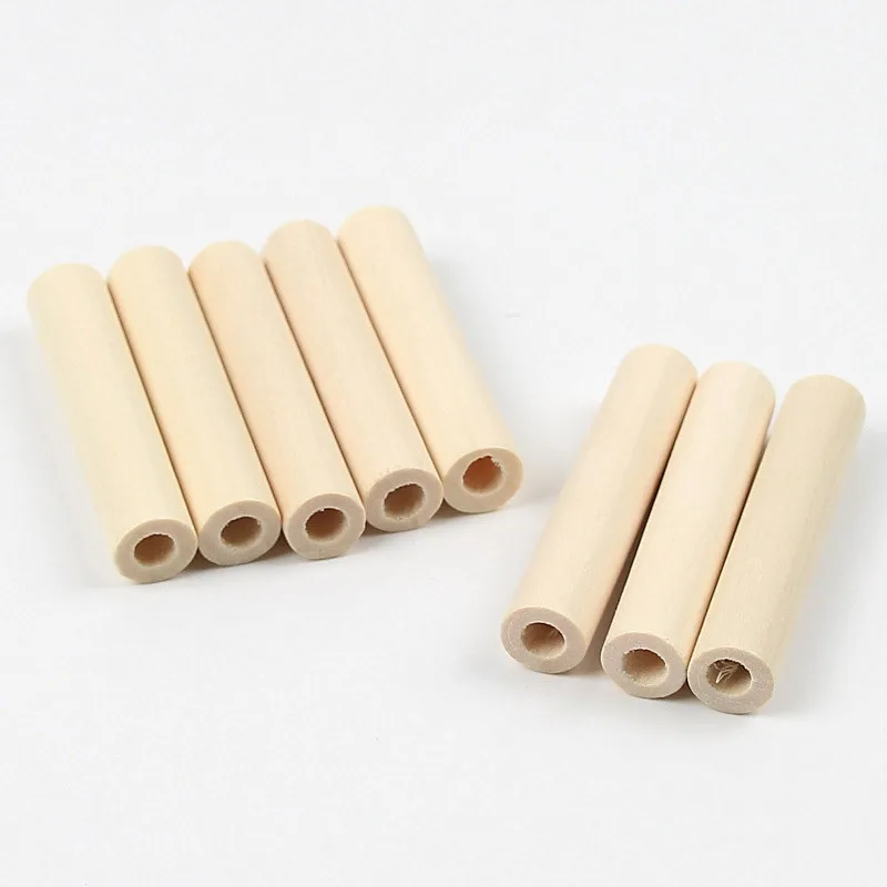 10pcs 10*50mm Natural Color Wooden Hollow Tube Cylinder Wood Beads For Jewelry Making Handmade Diy Bracelet Necklace Accessories