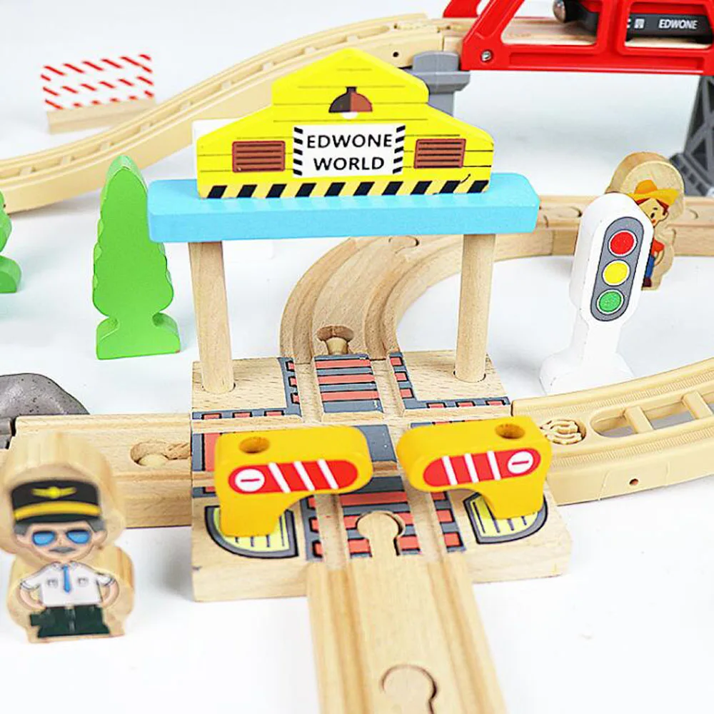 Wooden Train Track Accessories Wood Railway Track Train Station Bridge Tunnel Compatible All Brands Wooden Track Toys